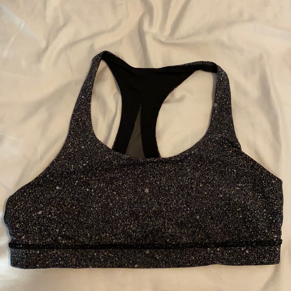 Lululemon speckled black sports bra